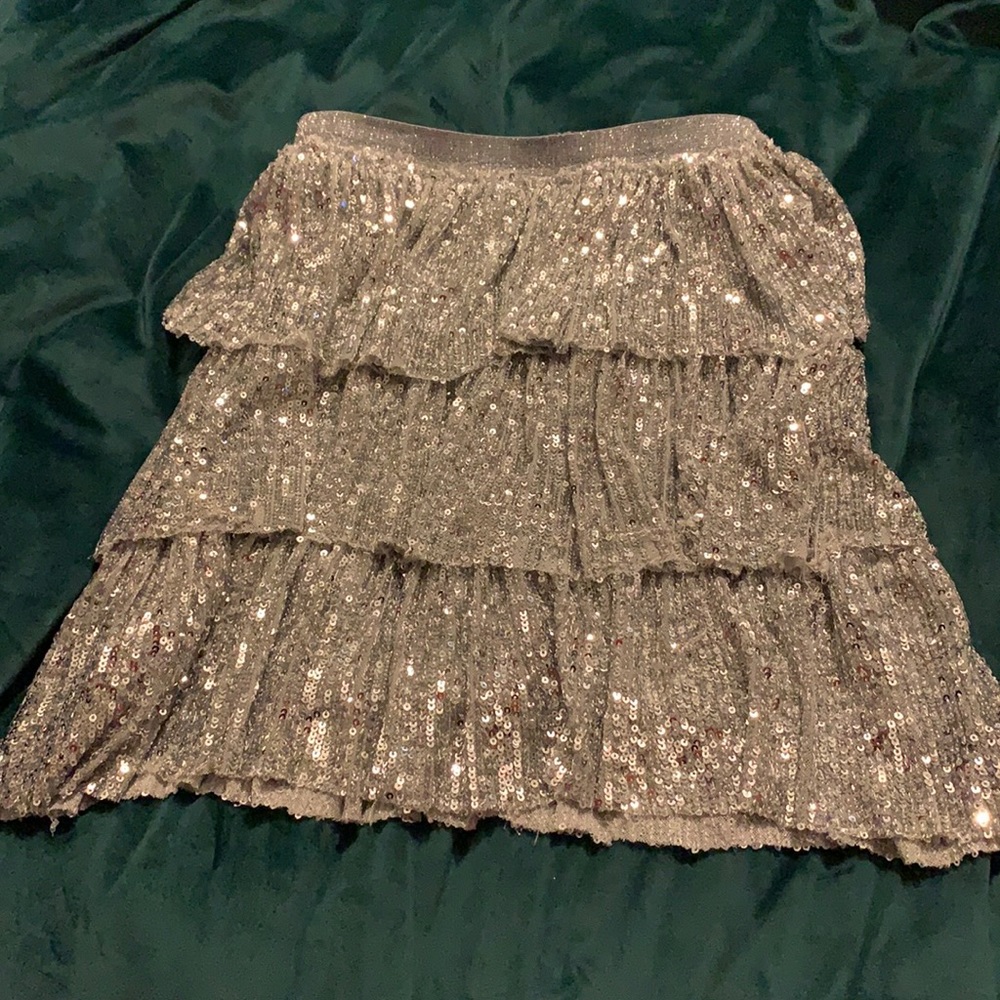 Zara kids silver sequin skirt size 13-14